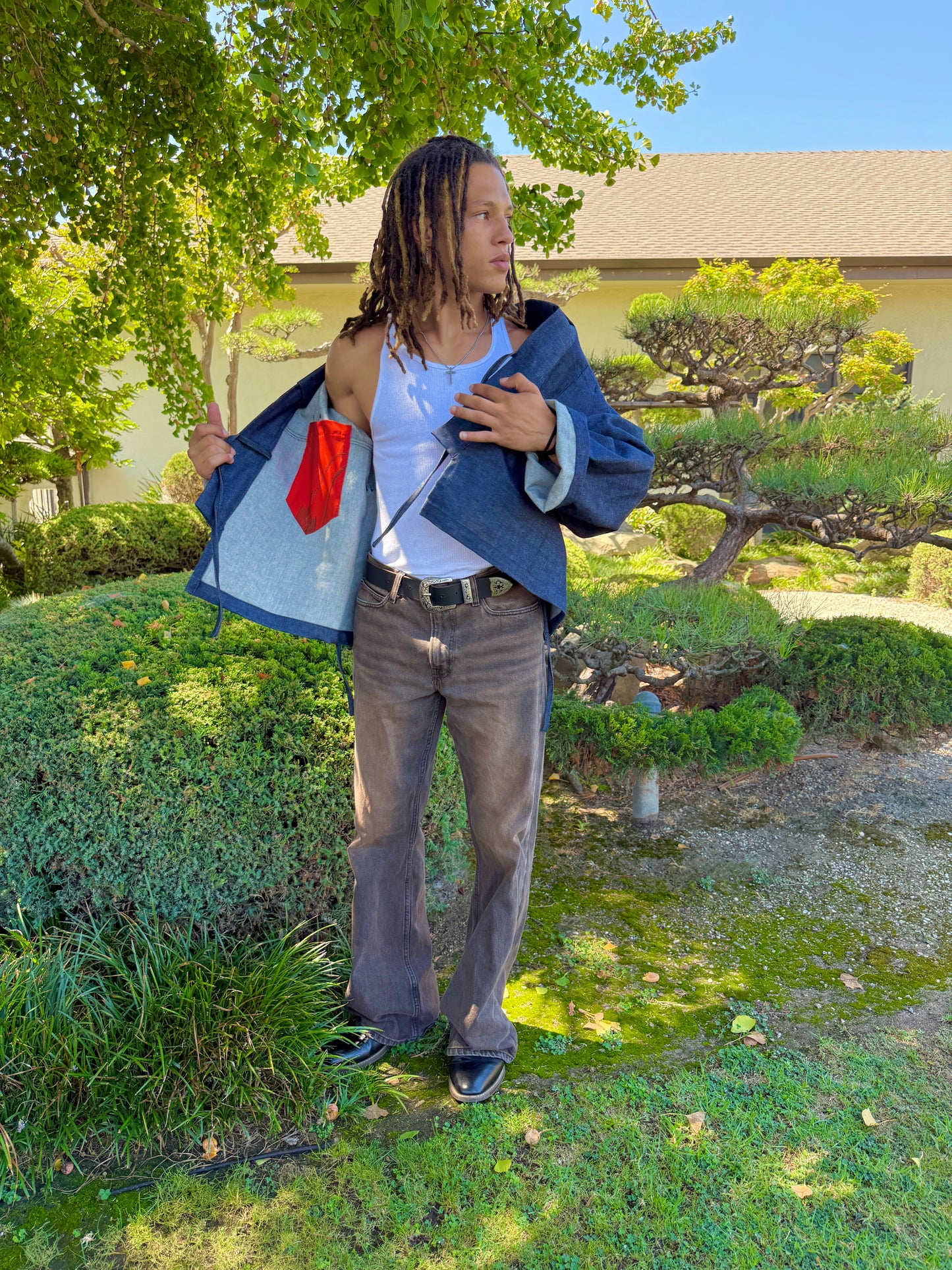 Denim jean jacket kimono - Made in LA
