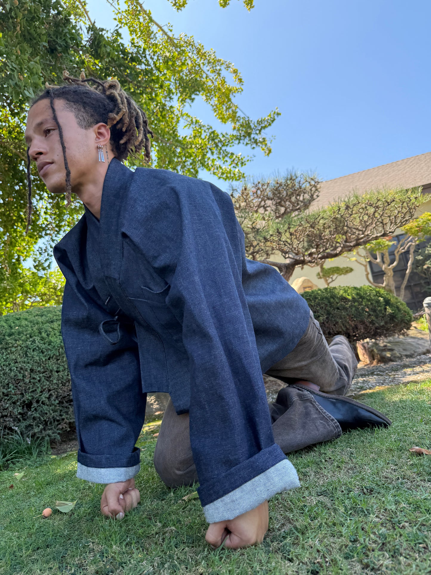 Denim jean jacket kimono - Made in LA