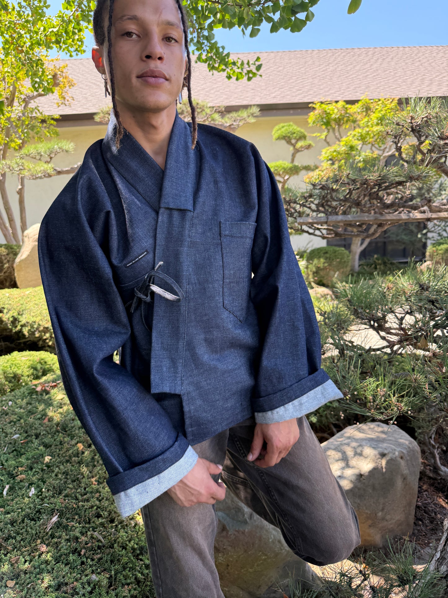 Denim jean jacket kimono - Made in LA