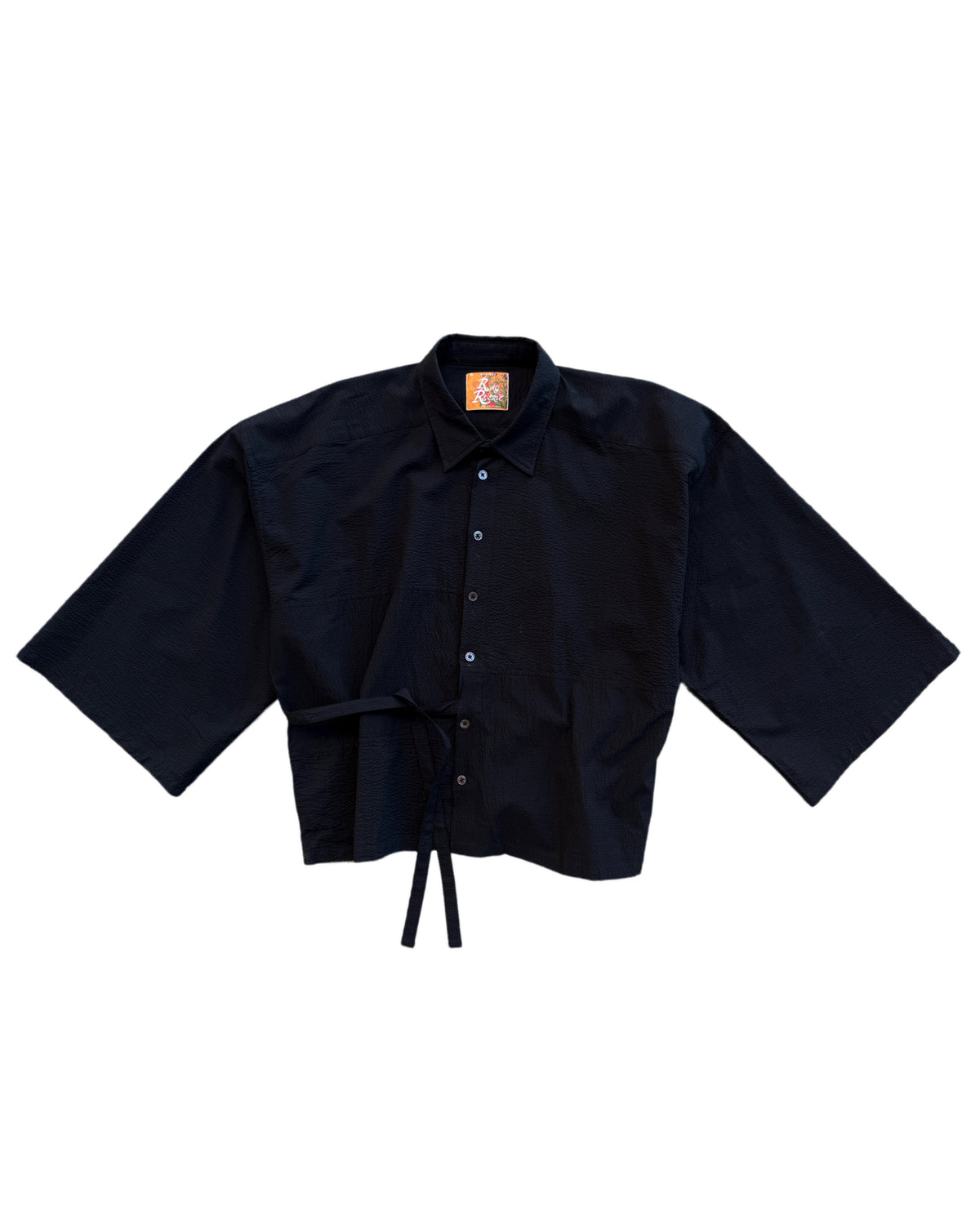 Button up tie shirt Black